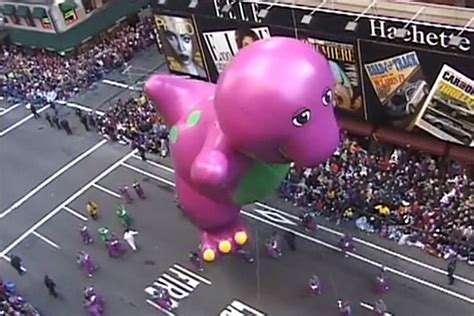 Barney The Dinosaur Balloon Ripped To Pieces By The Wind During The 1997 Macy’s Thanksgiving Day