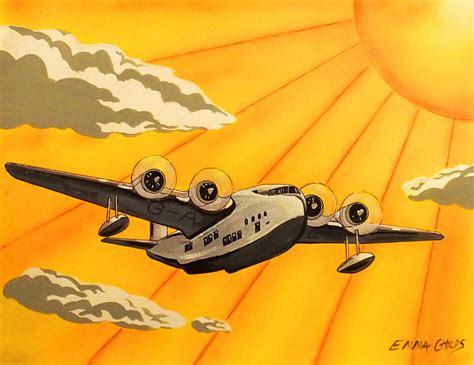 Art Deco Plane Poster Painting By Emma Childs Pixels Merch
