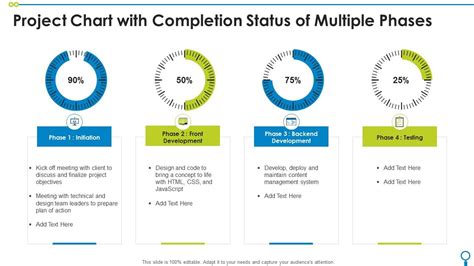 Project Chart With Completion Status Of Multiple Phases Presentation