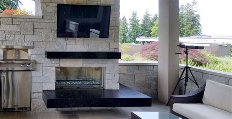 Modern Outdoor Fireplace Stone Veneer Exterior Stone Home