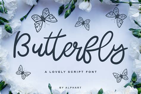 Butterfly A Lovely Script Font Creative Fonts Script Fonts All Fonts