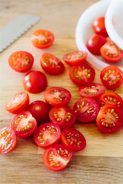 How To Slice A Bunch Of Cherry Tomatoes At Once Kitchn