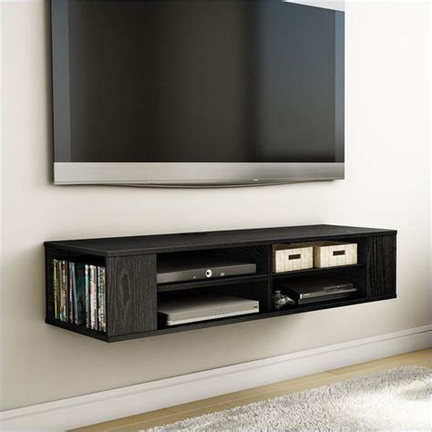 Cute and compact, this corner tv stand is a fantastic idea for space challenged. Wall Mounted Media Console Black TV Stand Entertainment ...