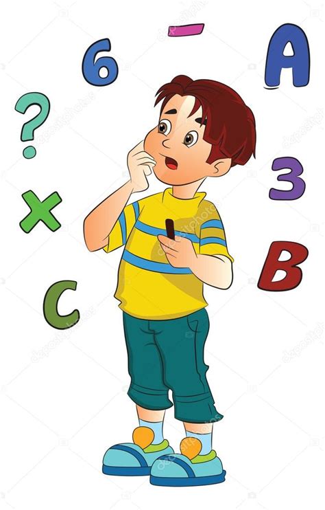 Niño Resolviendo Un Problema De Matemáticas Ilustración 2022