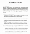 7+ Sample Research Report Templates | Sample Templates