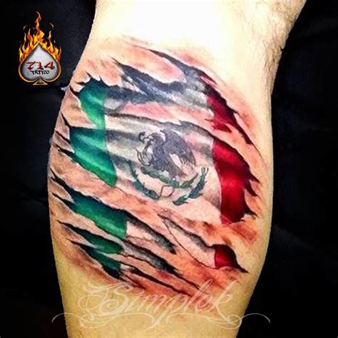 Tatuaje Bandera De Mexico