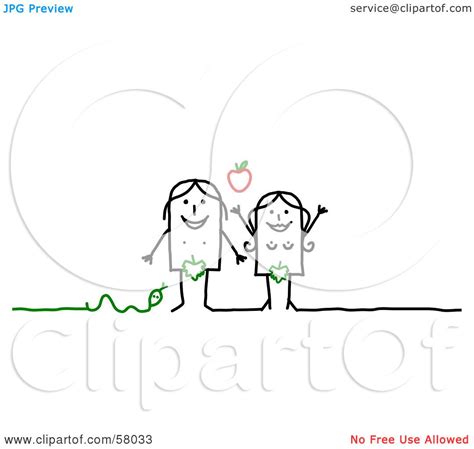 Royalty Free Rf Clipart Illustration Of Adam And Eve Stick People