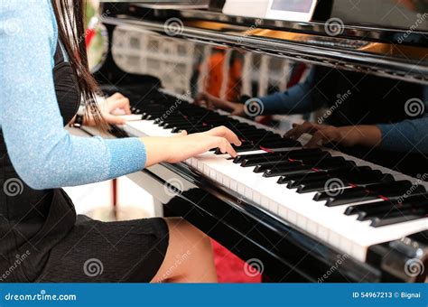 Woman Playing The Piano Stock Image Image Of Club Gorgeous 54967213