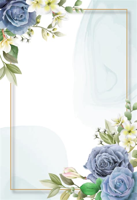 Elegant Royal Blue Roses Wedding Invitation Card 18876621 Png