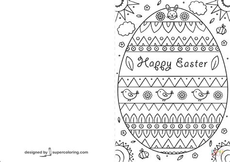 Happy Easter Card Coloring Page Free Printable Coloring Pages