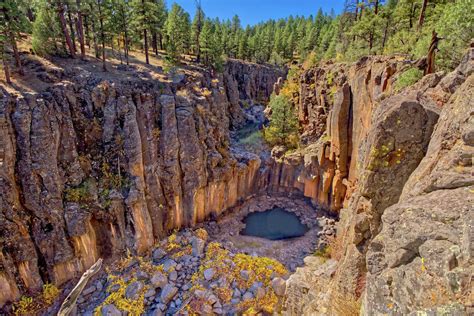 Cliffs Of Sycamore Falls With Dry Inactive Waterfalls Kaibab National