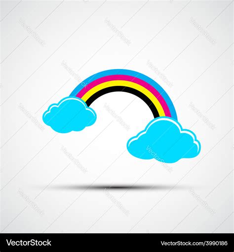 Logo Cmyk Rainbow And Clouds Royalty Free Vector Image