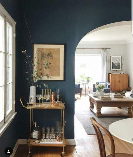 A lot of design decisions and combinations of the living room is characterized by calm shades in the interior; Living Room Dark Walls Hague Blue 37+ Ideas For 2019 # ...