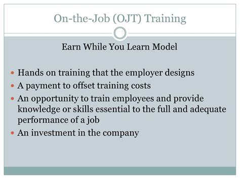 On The Job Training Ojt Ppt Download