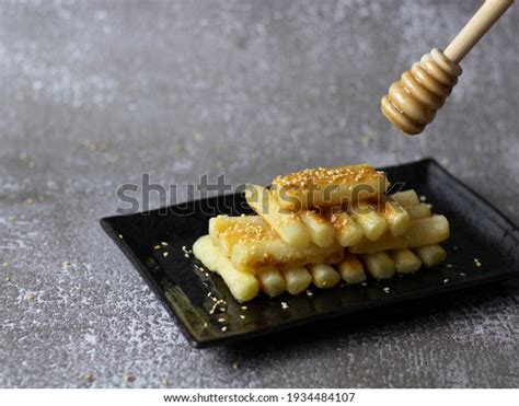 Korean Rice Cakes Honey Garaetteok Dripping Stock Photo 1934484107