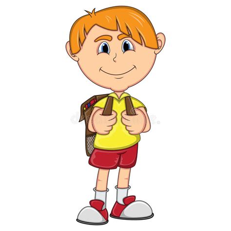 Movies, anime, cartoons, and 3d animations, these are modern day entertainment that people could choose from if they are bored or something like it. Little Boy With Backpack Cartoon Stock Vector ...