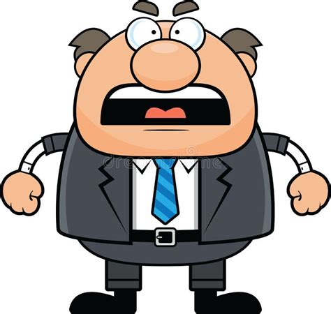 Cartoon Boss Man Angry Stock Vector Image 58234817