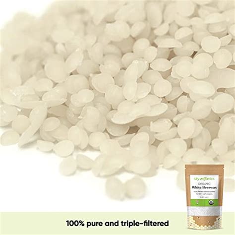 Organic White Beeswax Pellets 1lb By Sky Organics 100 Pure Usda