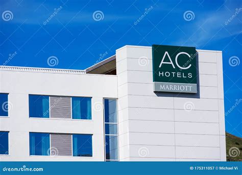 Ac Hotels Marriott Sign On A European Inspired Hotel Under Blue Sky
