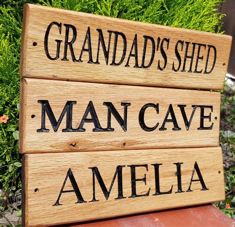 Personalised Oak House Sign Custom Engraved Outdoor Wooden Name Plaque