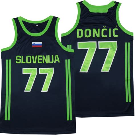 Luka Doncic 77 Slovenija Movie Basketball Jersey Black Malcom Terry