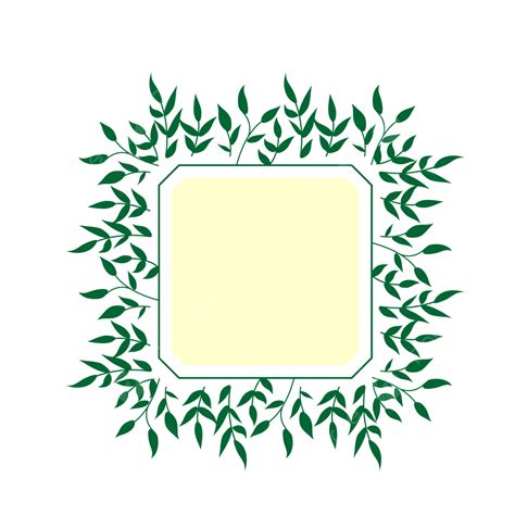 Green Leaf Border White Transparent Green Leaf Border Frame Plant