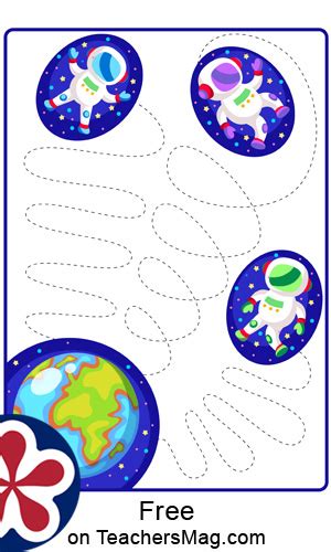 Outer Space Themed Tracing Worksheets For Kids
