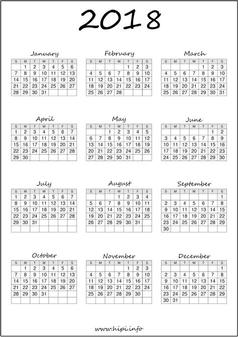 2018 Blank Monthly Calendar Free Printable Templates Images