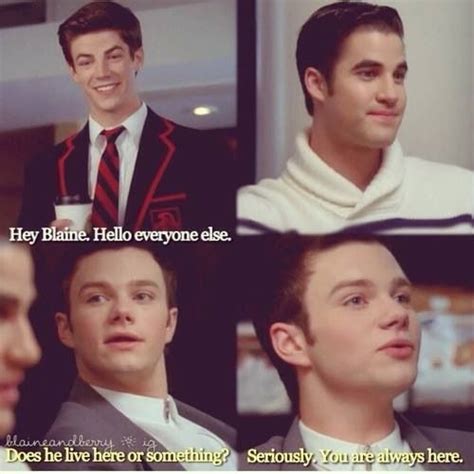 Sebastian Is Always There Glee Memes Glee Funny Glee Quotes