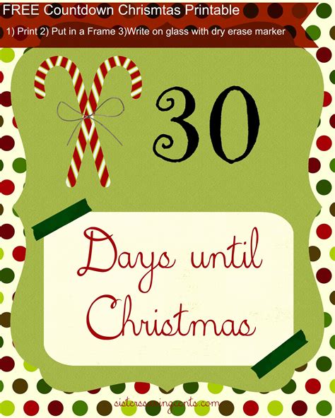Free Countdown To Christmas Printable Calendar Template 2023
