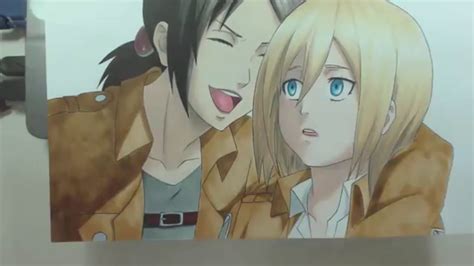 Speed Drawing Ymir And Christa Shingeki No Kyojin Valentines Week