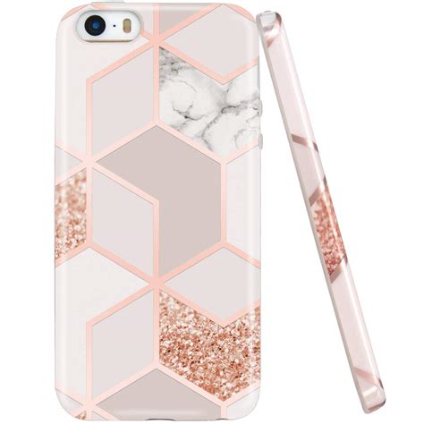 Jaholan Coque Iphone 5 Coque Iphone 5s Bling Glitter Sparkle Rose Gold