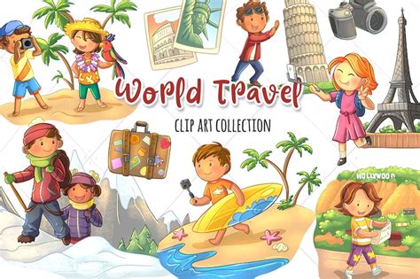 World Travel Clip Art Tourists Clipart Vacation Clipart Travel