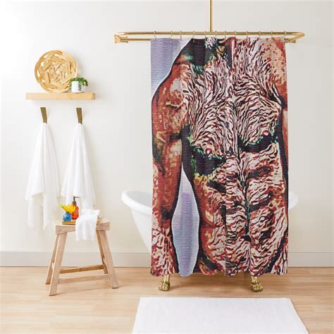Hairy Daddy Homoerotic Gay Art Male Erotic Nude Male Nudes Male Nude Shower Curtain By
