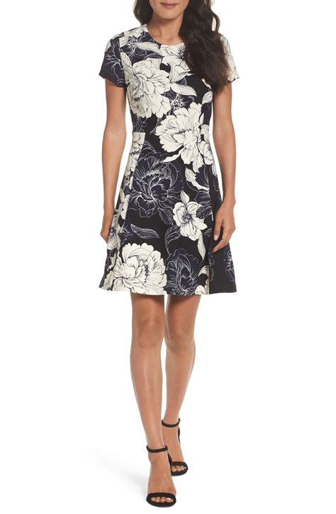 Eliza J Floral Print Fit And Flare Dress Available At Nordstrom Fit