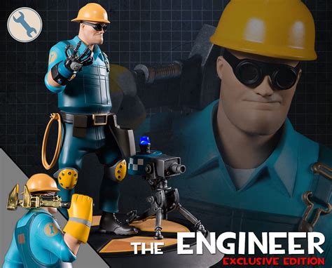 Team Fortress 2 The Blu Engineer Exclusive Statue Gaming Heads