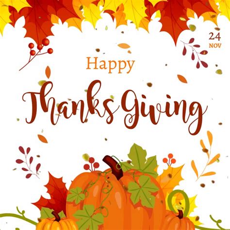 Happy Thanksgiving Social Media Post Template Postermywall