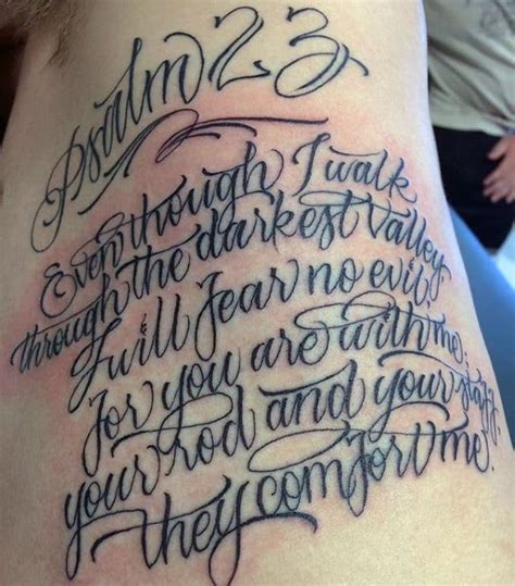 40 Psalm 23 Tattoo Designs For Men Bible Verse Ink Ideas