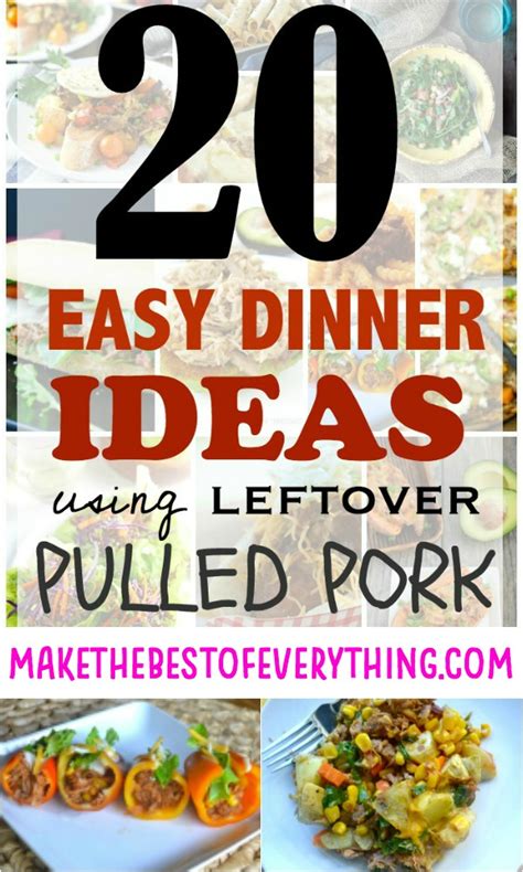 Tender pork loin roast can be enjoyed for dinner but best of all, the leftovers can make great sandwiches for lunch. 20 Easy dinner ideas using leftover pulled pork | Pulled ...