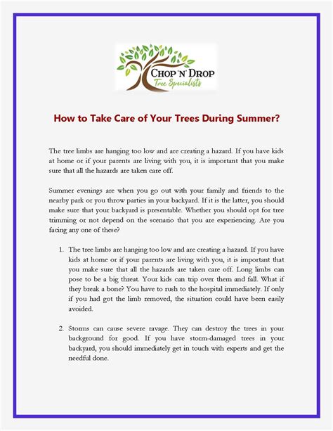 How To Take Care Of Your Trees During Summerpdf Pdf Host