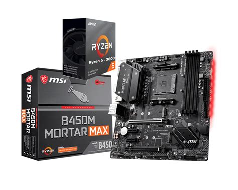 If you want to compare in detail the amd ryzen 5 3600 with any other processor from our cpu database please select desired processor using one of the following methods AMD RYZEN 5 3600 6-Core 3.6 GHz (4.2 GHz Max Boost) + MSI B450 Mortar Max Motherboard Bundle