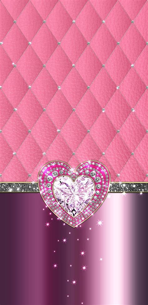 Glitterheart Bonito Girly Glitter Heart Hearts Love Padded Pink