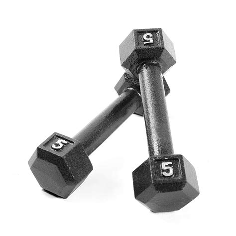 Cap Barbell Cast Iron Hex Dumbbell 5 Lbs Pair