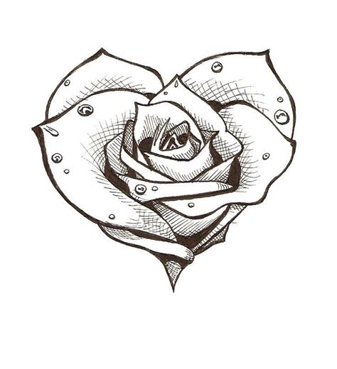 Rose Drawing Tattoo Heart Drawing Roses Drawing Tattoo Design