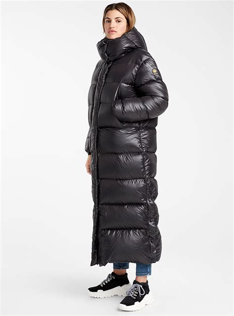 lund shiny down maxi puffer jacket kanuk women s quilted and down