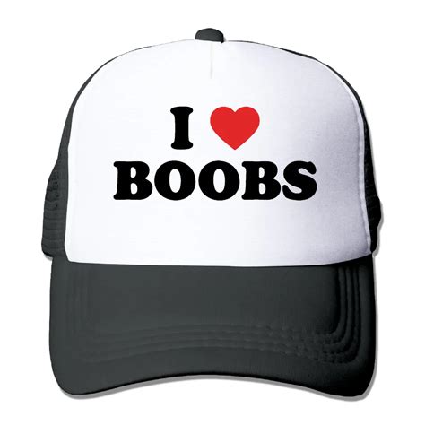 Dutrodu Unisex Baseball Caps Meshback I Love Boobs Cap Hats Hip Hop Hat