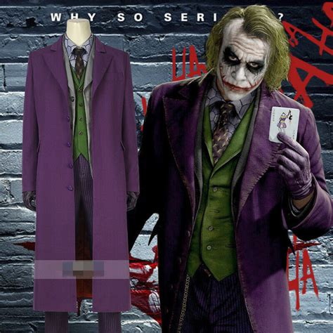 Batman The Dark Knight Heath Ledger Joker Fancy Dress Costume Full Set Ebay
