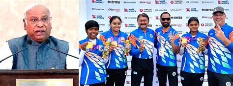 Kharge Congratulates Indian Women Archery Team For Winning World