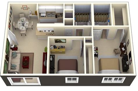 Dengan lahan yang cukup luas, konsep denah ini juga memiliki ruangan. 27 Denah Rumah Minimalis 2 Kamar