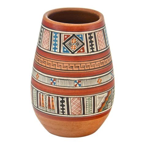 Peruvian Hand Painted Vase Vase Painting Terracotta